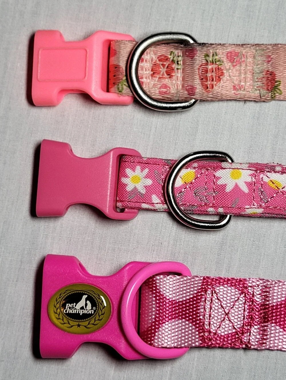 Assorted, Adjustable Pink Dog Collars